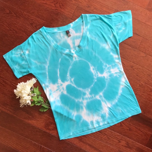 Tie Dye Modal Blend V-Neck Tee - Picture 1 of 3